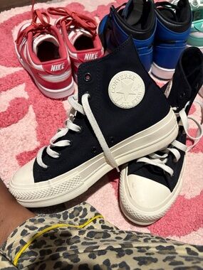 Converse Black and White High-Top Canvas Sneakers